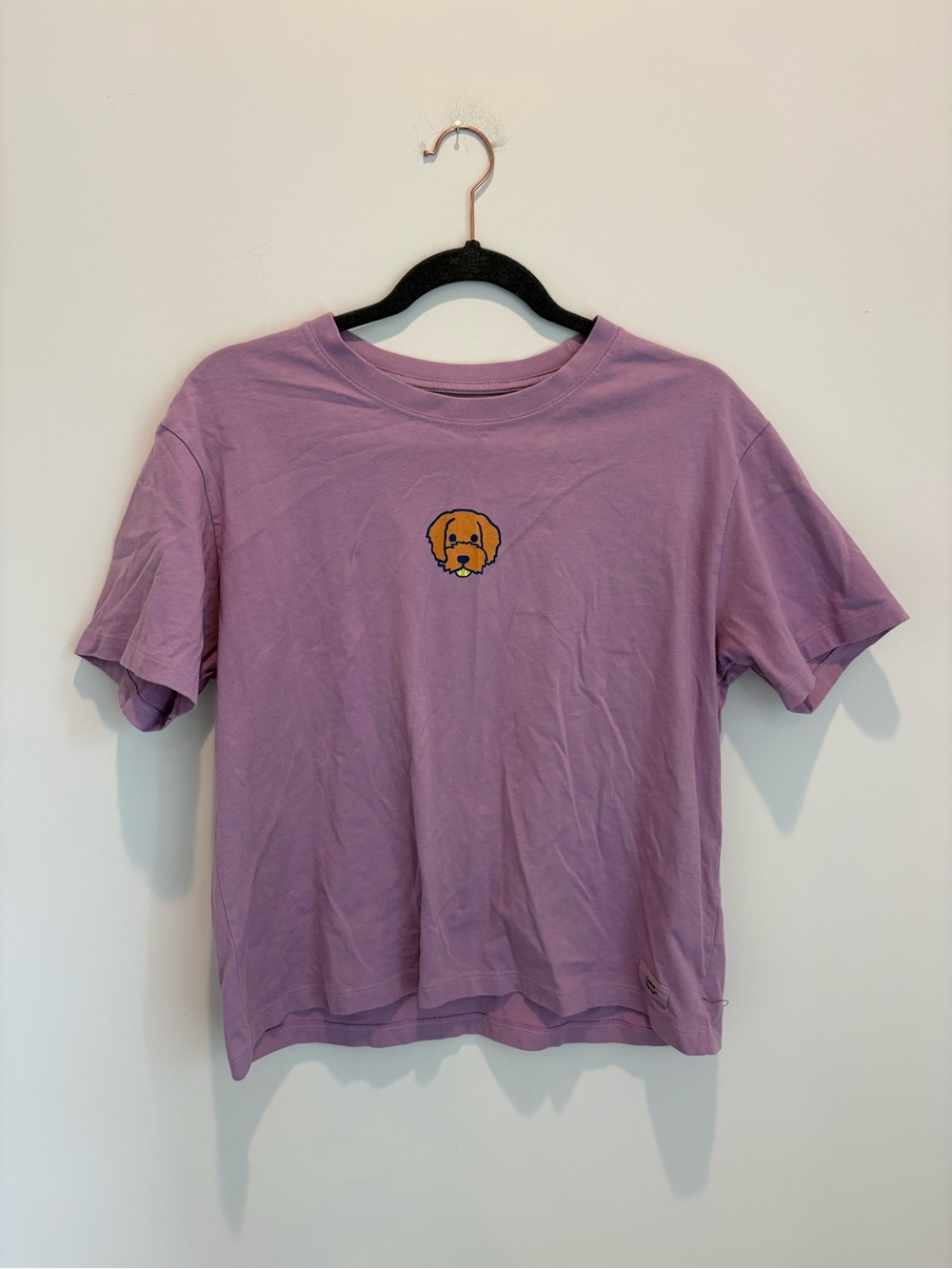 Life Is Good Lavender Short Sleeve Tee with Dog Patch